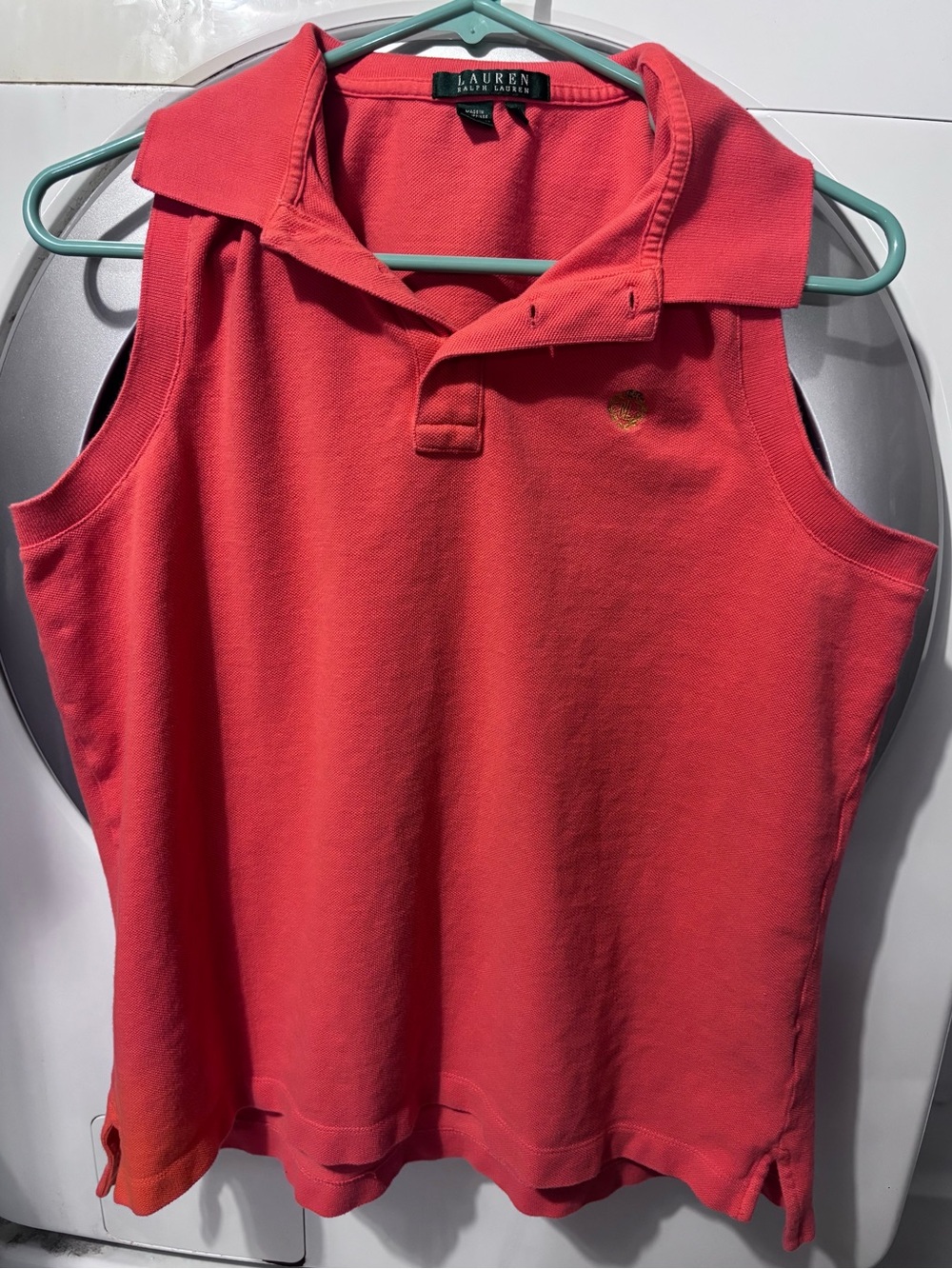 Lauren Ralph Lauren Sleeveless Polo Tank Top - Orange